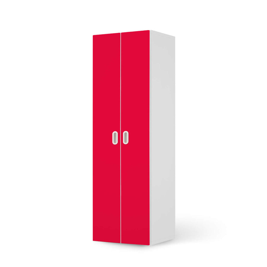 Möbelfolie Rot Light - IKEA Stuva / Fritids - 2 hohe Türen (192 cm) - weiss