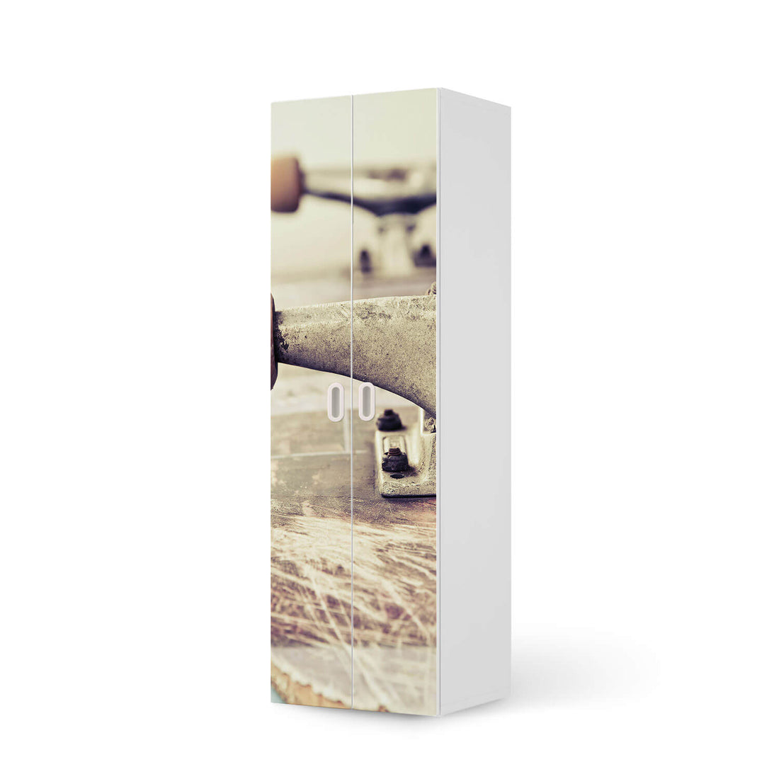 Möbelfolie Skateboard - IKEA Stuva / Fritids - 2 hohe Türen (192 cm) - weiss