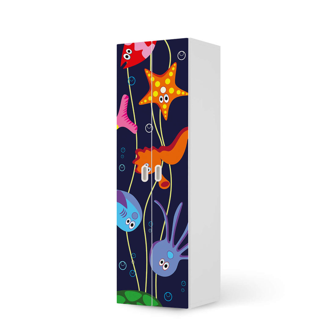 Möbelfolie Underwater Life - IKEA Stuva / Fritids - 2 hohe Türen (192 cm) - weiss