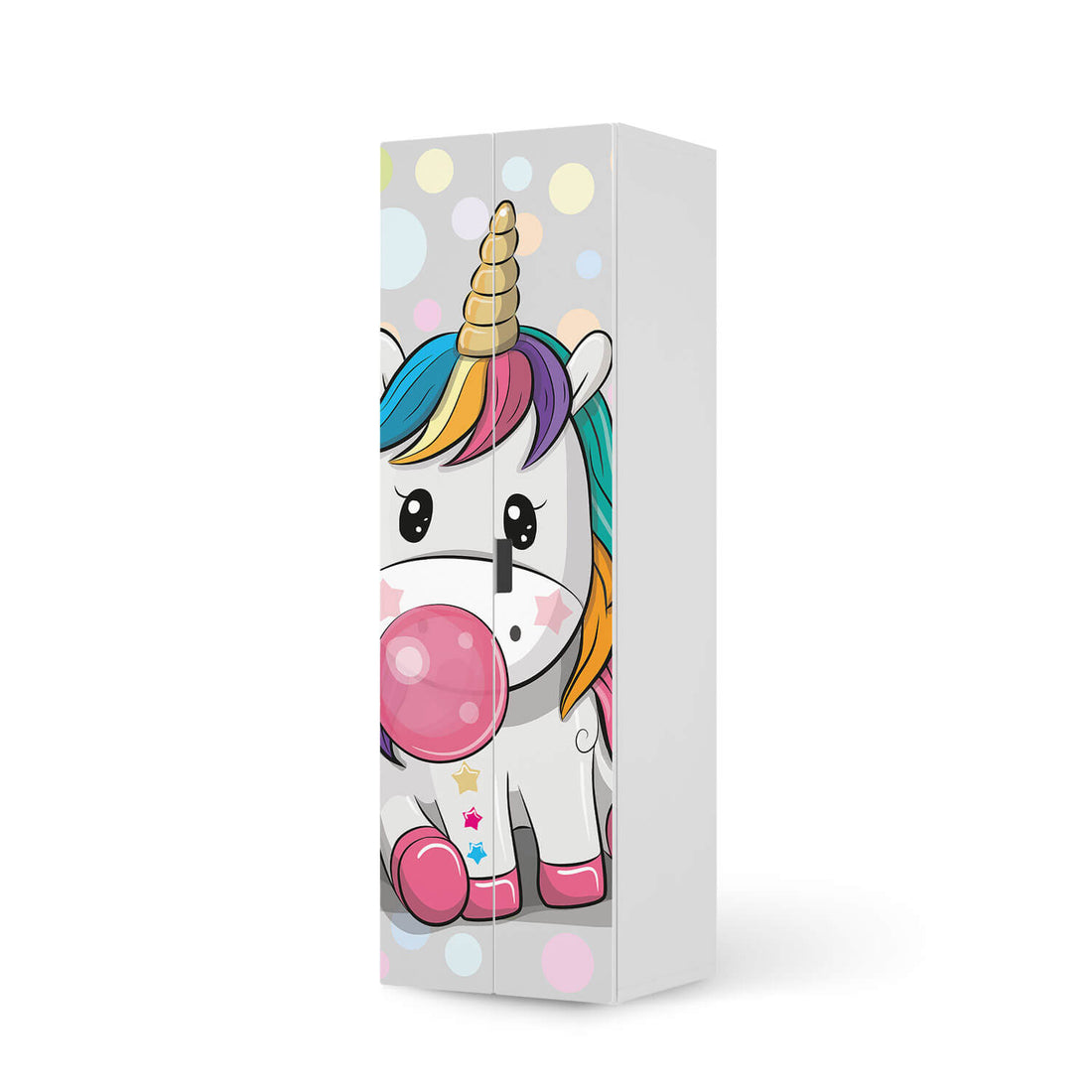 Möbelfolie Rainbow das Einhorn - IKEA Stuva / Malad - 2 hohe Türen (192 cm)  - weiss