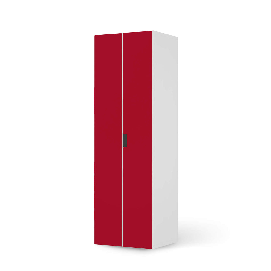 Möbelfolie Rot Dark - IKEA Stuva / Malad - 2 hohe Türen (192 cm)  - weiss