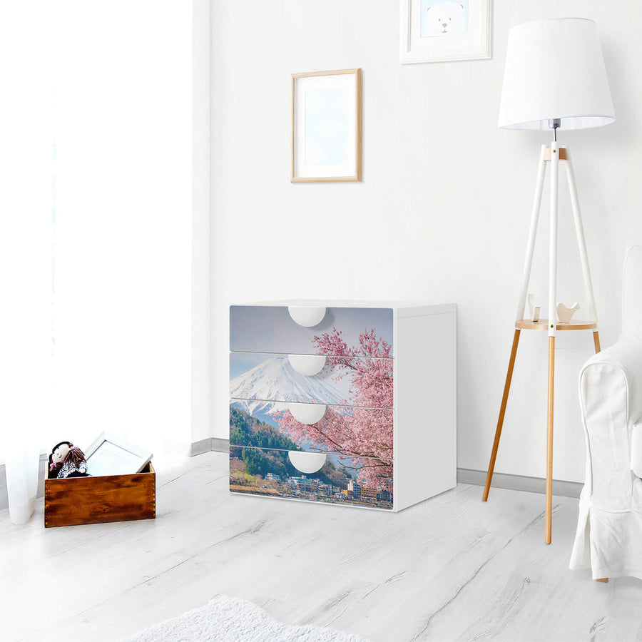 Klebefolie Mount Fuji - IKEA Smastad Kommode - 4 Schubladen - Kinderzimmer