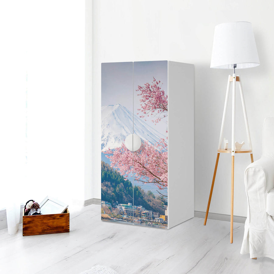 Möbelfolie Mount Fuji - IKEA Smastad Schrank - 2 große Türen - Kinderzimmer