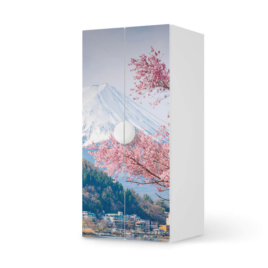 Möbelfolie Mount Fuji - IKEA Smastad Schrank - 2 große Türen  - weiss