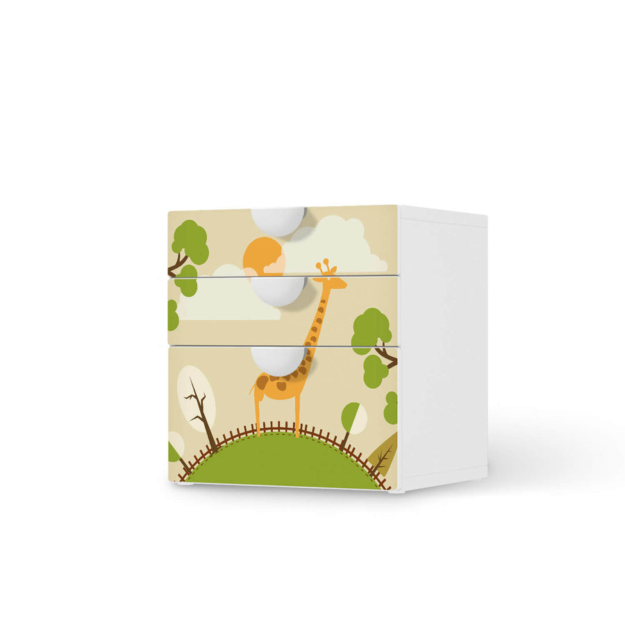 Folie für Möbel Mountain Giraffe - IKEA Smastad Kommode - 3 Schubladen  - weiss