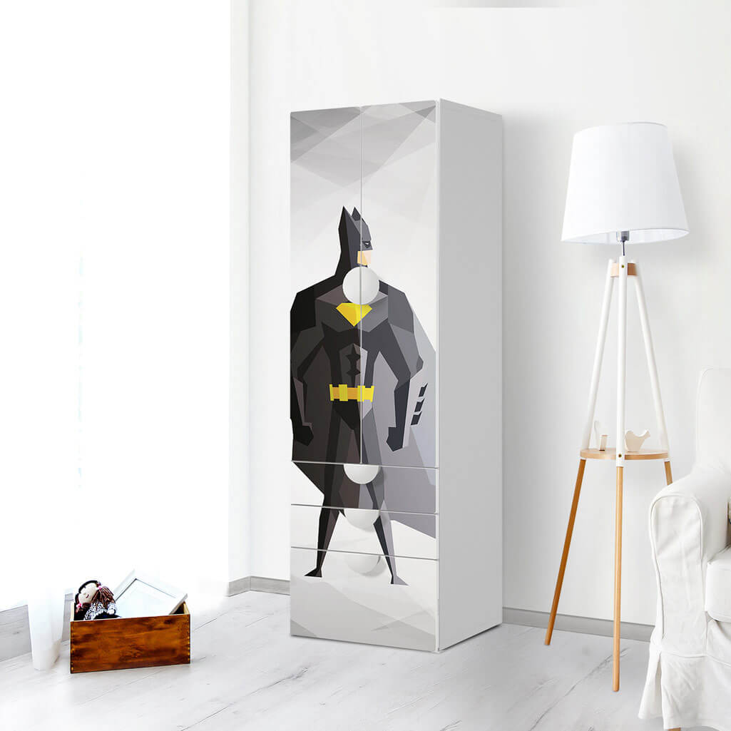 Klebefolie Mr. Black - IKEA Smastad kombiniert - 3 Schubladen und 2 große Türen - Kinderzimmer