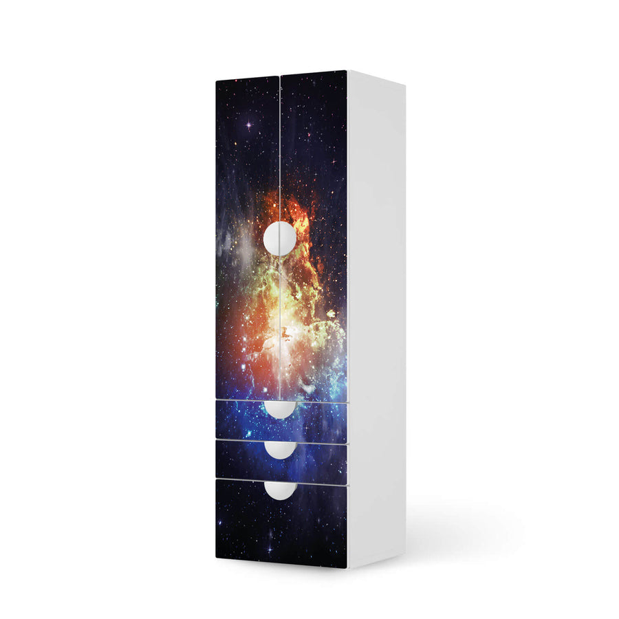 Klebefolie Nebula - IKEA Smastad kombiniert - 3 Schubladen und 2 große Türen  - weiss