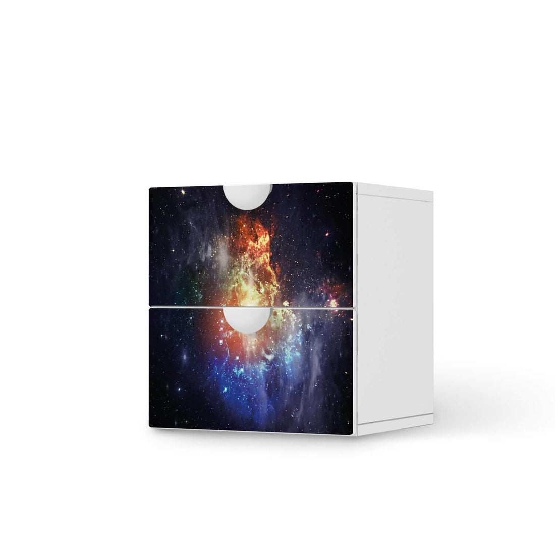 Klebefolie für Möbel Nebula - IKEA Smastad Kommode - 2 Schubladen  - weiss