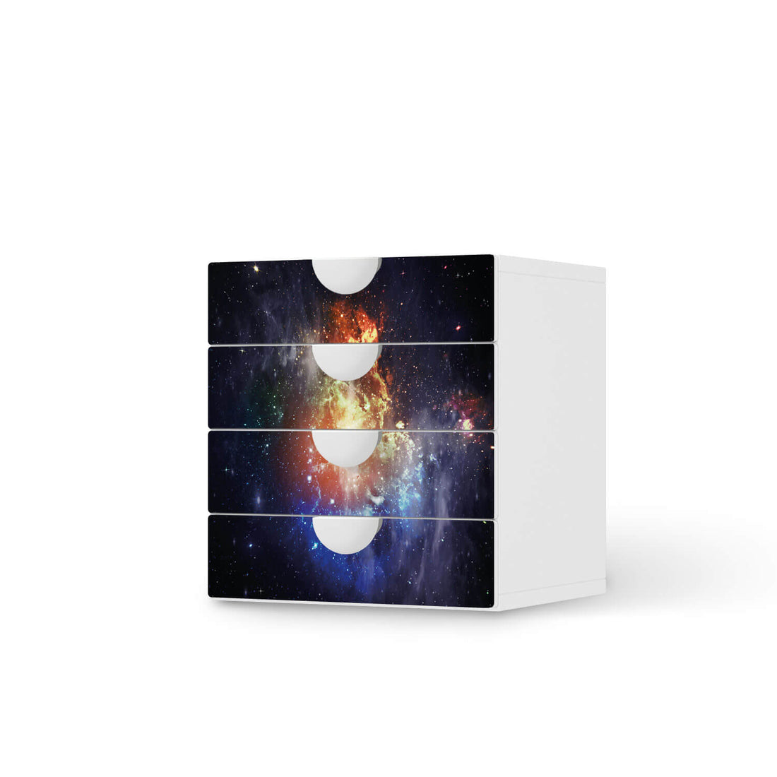 Klebefolie Nebula - IKEA Smastad Kommode - 4 Schubladen  - weiss