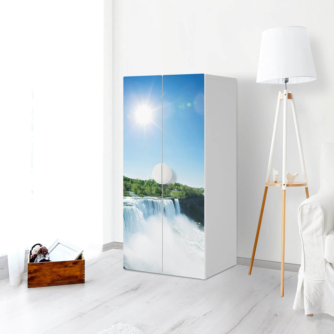Möbelfolie Niagara Falls - IKEA Smastad Schrank - 2 große Türen - Kinderzimmer