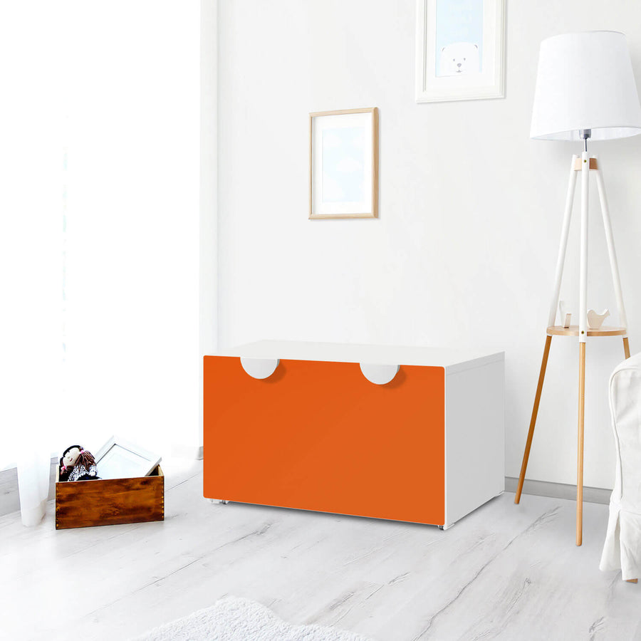 Möbelfolie Orange Dark - IKEA Smastad Bank mit Kasten - Kinderzimmer