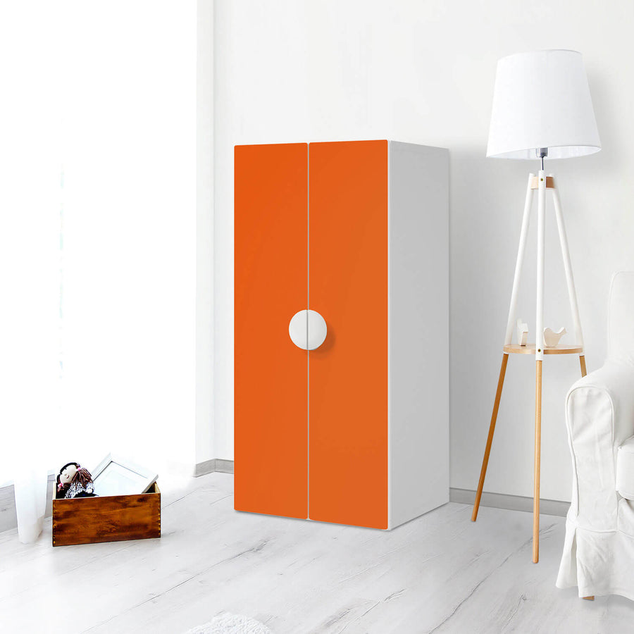 Möbelfolie Orange Dark - IKEA Smastad Schrank - 2 große Türen - Kinderzimmer