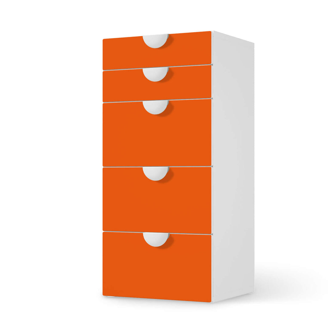 Möbel Klebefolie Orange Dark - IKEA Smastad Kommode - 5 Schubladen  - weiss