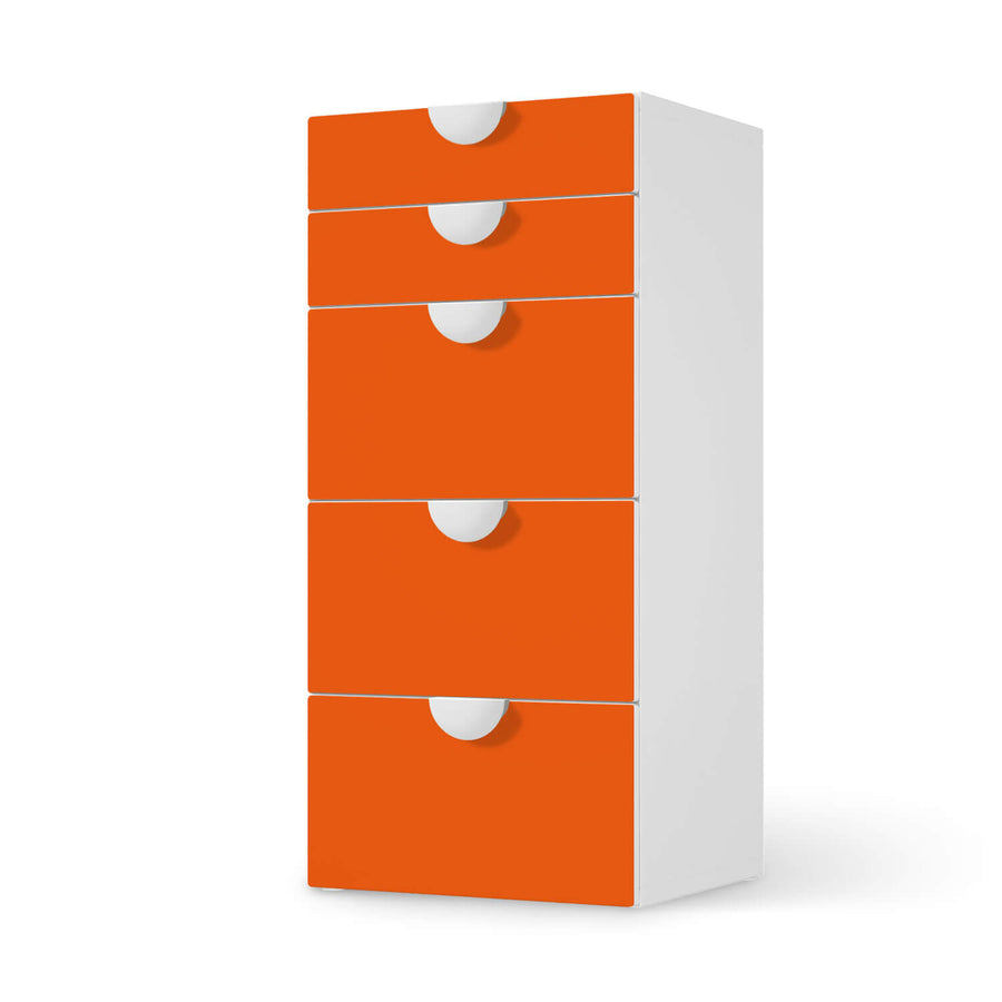Möbel Klebefolie Orange Dark - IKEA Smastad Kommode - 5 Schubladen  - weiss