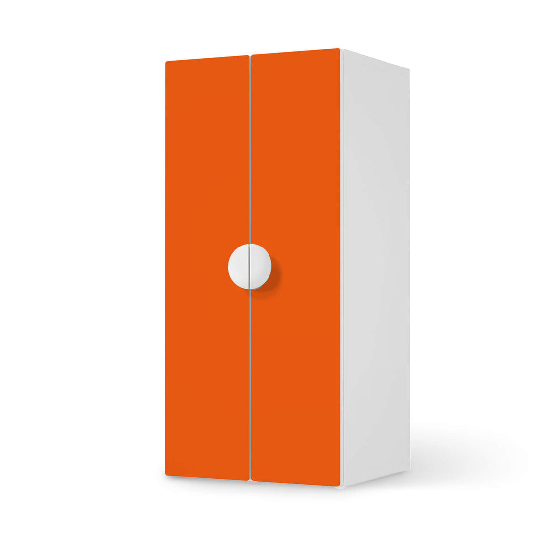 Möbelfolie Orange Dark - IKEA Smastad Schrank - 2 große Türen  - weiss