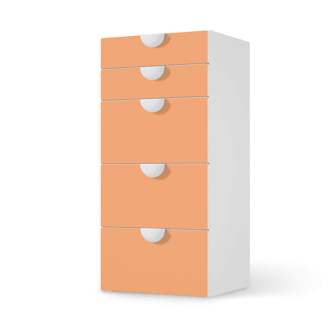 Möbel Klebefolie Orange Light - IKEA Smastad Kommode - 5 Schubladen  - weiss