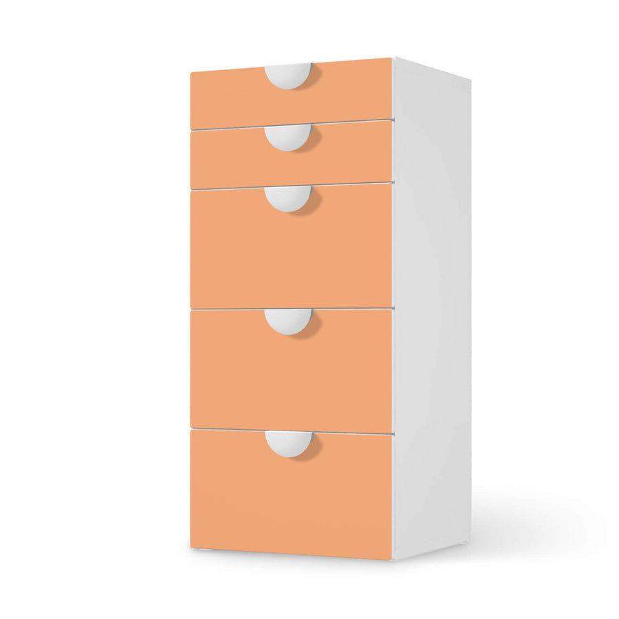 Möbel Klebefolie Orange Light - IKEA Smastad Kommode - 5 Schubladen  - weiss