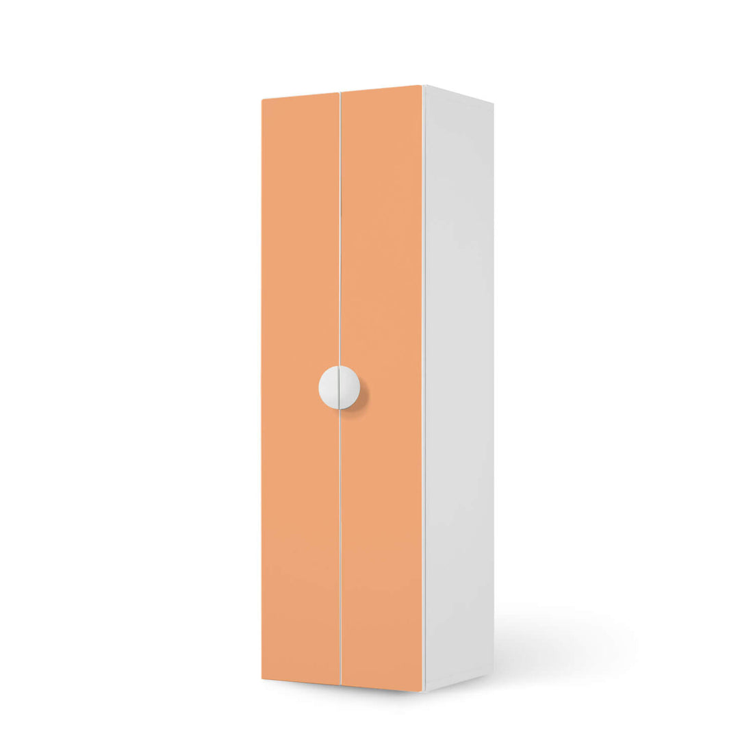 Selbstklebende Folie Orange Light - IKEA Smastad kombiniert - 2 große Türen und 2 kleine Türen  - weiss