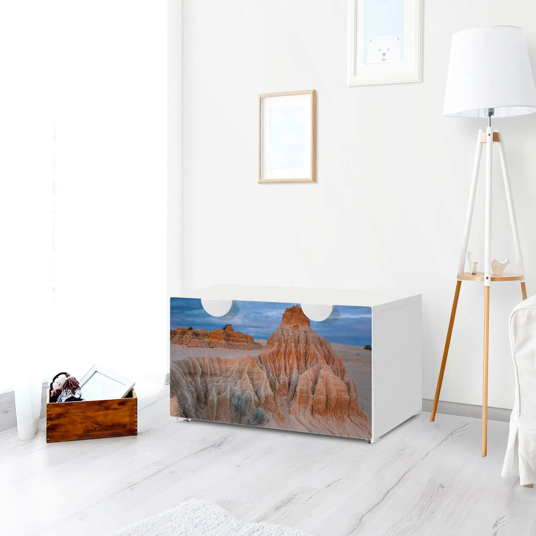 Möbelfolie Outback Australia - IKEA Smastad Bank mit Kasten - Kinderzimmer
