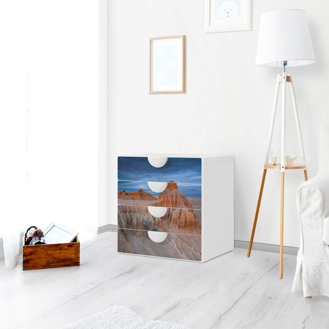 Klebefolie Outback Australia - IKEA Smastad Kommode - 4 Schubladen - Kinderzimmer