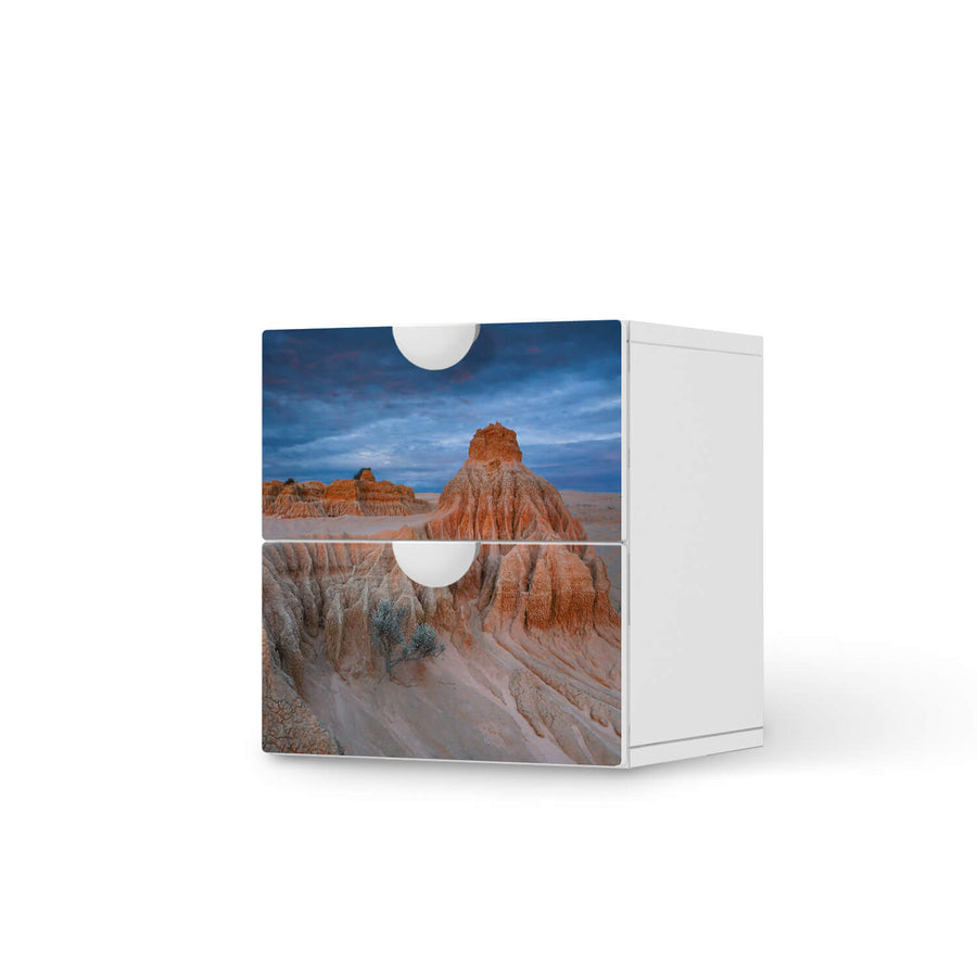 Klebefolie für Möbel Outback Australia - IKEA Smastad Kommode - 2 Schubladen  - weiss