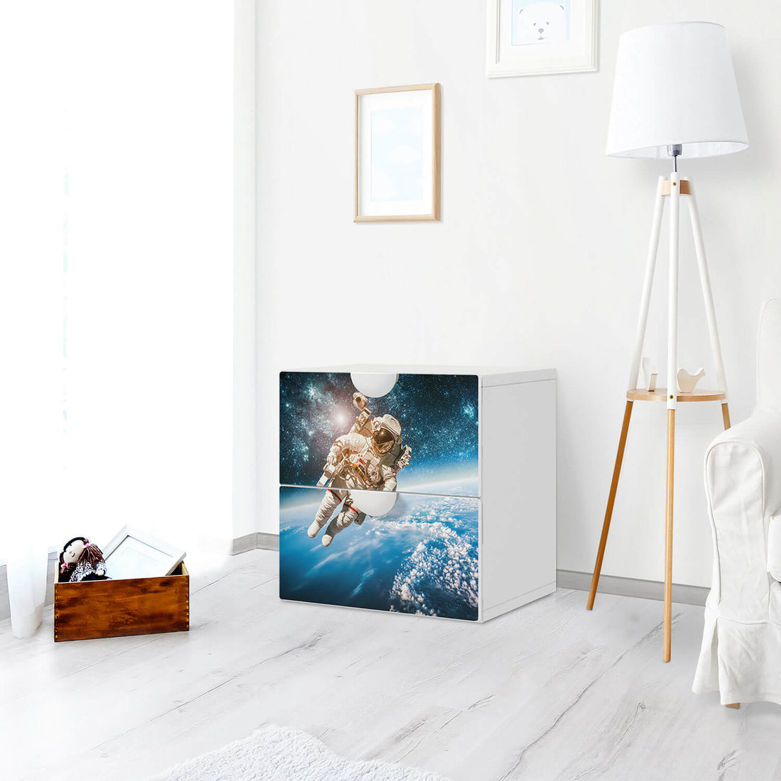 Klebefolie für Möbel Outer Space - IKEA Smastad Kommode - 2 Schubladen - Kinderzimmer
