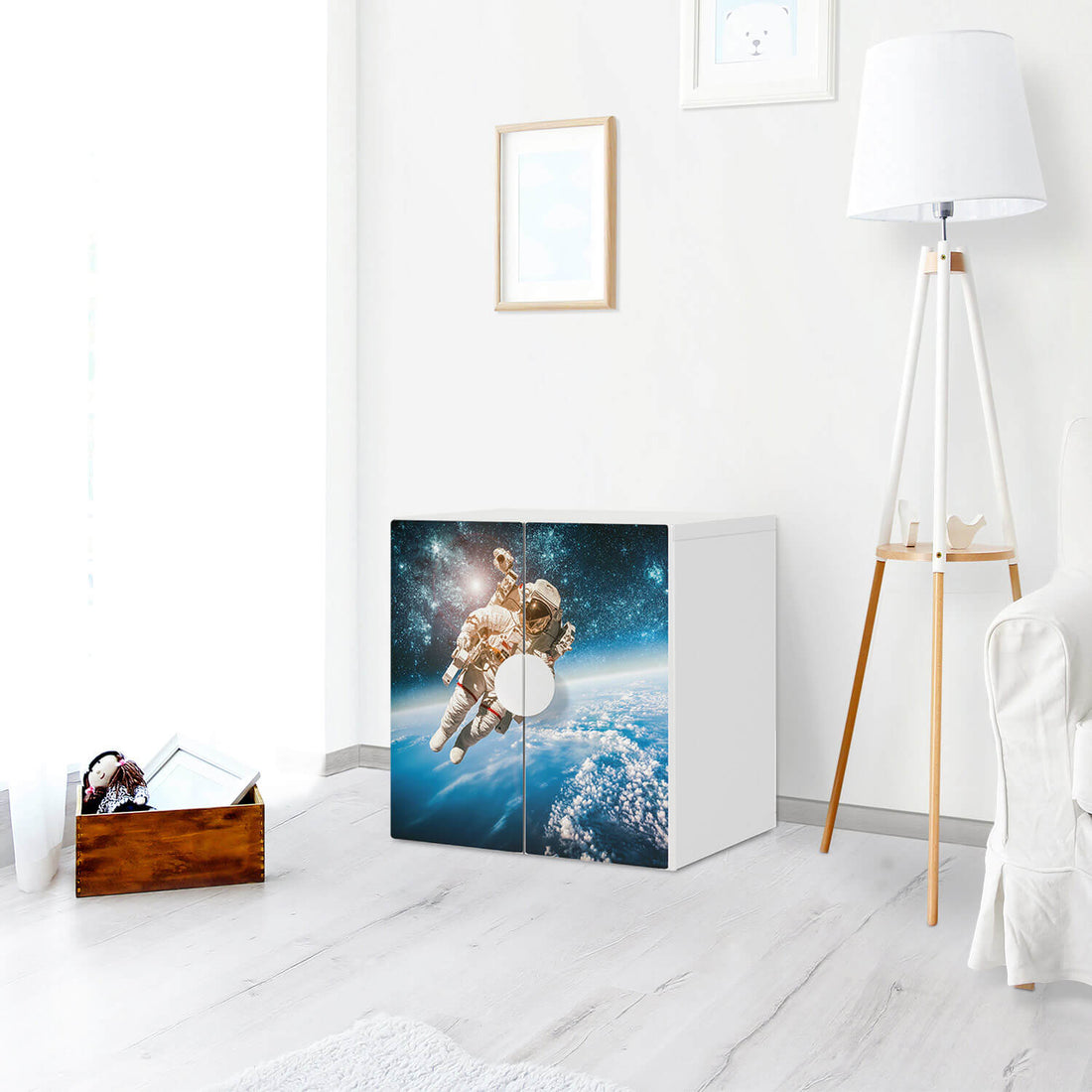 Selbstklebende Folie Outer Space - IKEA Smastad Schrank - 2 kleine Türen - Kinderzimmer