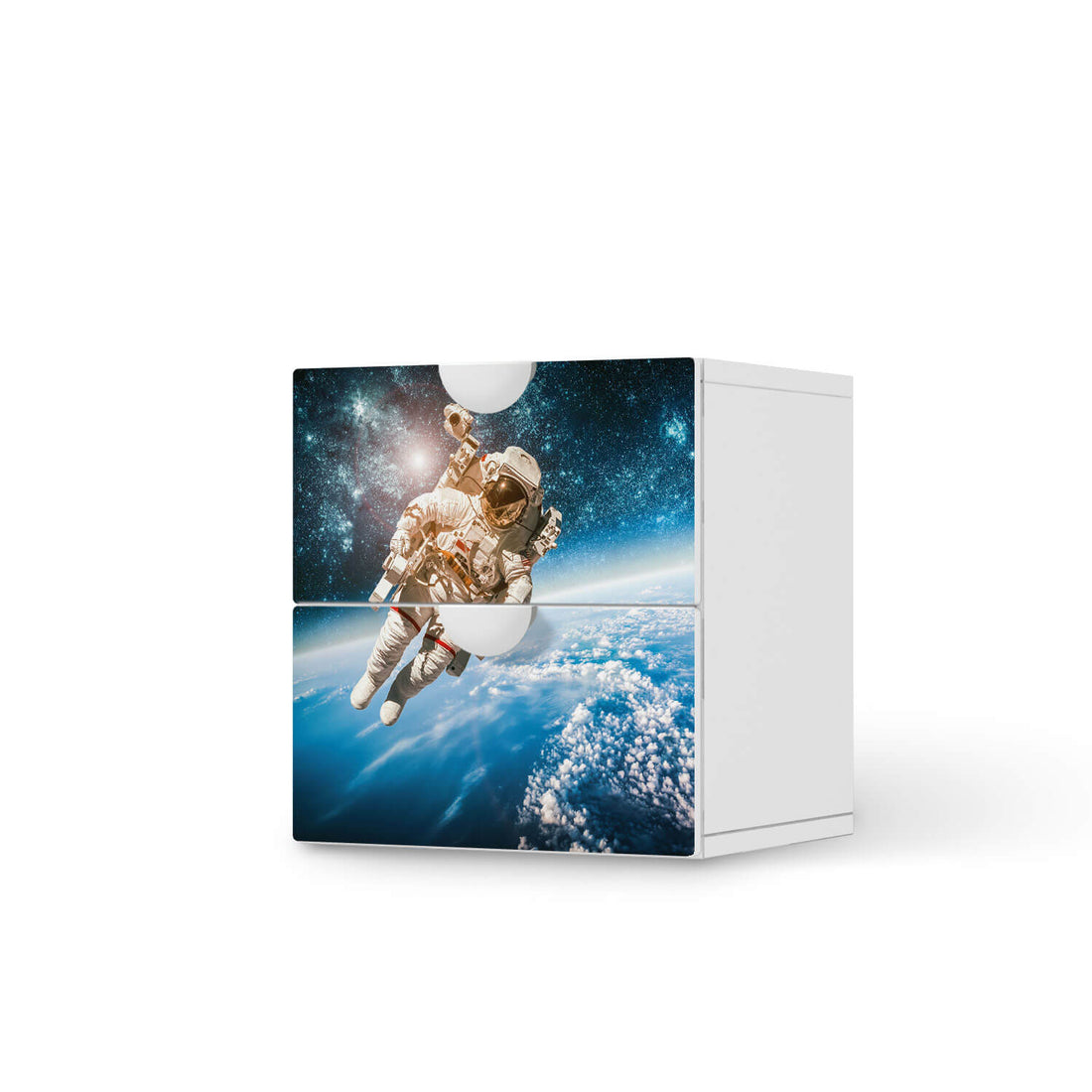Klebefolie für Möbel Outer Space - IKEA Smastad Kommode - 2 Schubladen  - weiss