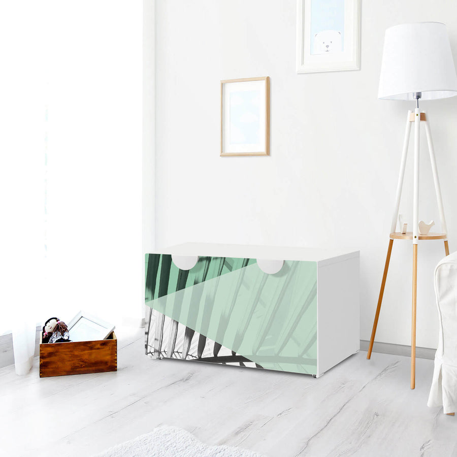 Möbelfolie Palmen mint - IKEA Smastad Bank mit Kasten - Kinderzimmer