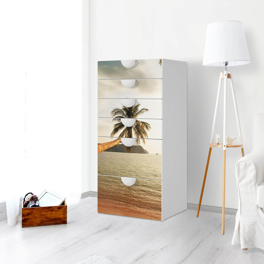 Klebefolie für Möbel Paradise - IKEA Smastad Kommode - 6 Schubladen - Kinderzimmer