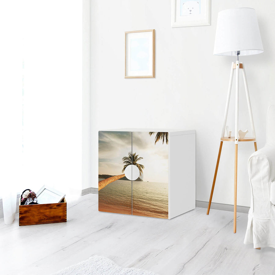 Selbstklebende Folie Paradise - IKEA Smastad Schrank - 2 kleine Türen - Kinderzimmer