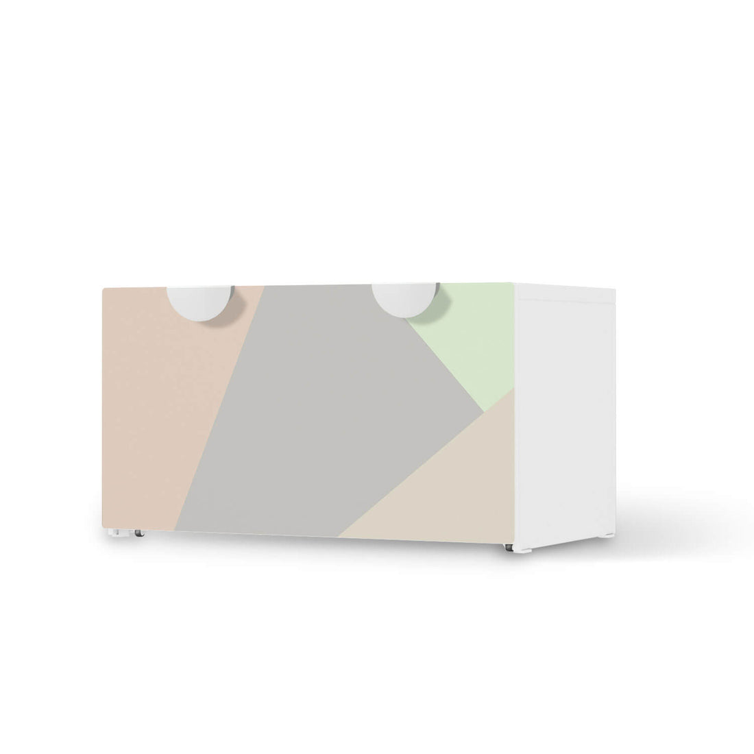 Möbelfolie Pastell Geometrik - IKEA Smastad Bank mit Kasten  - weiss