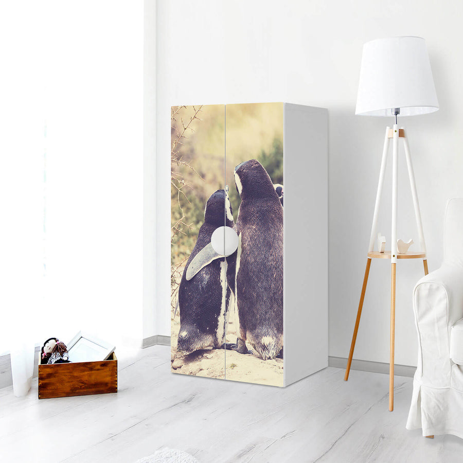 Möbelfolie Pingu Friendship - IKEA Smastad Schrank - 2 große Türen - Kinderzimmer