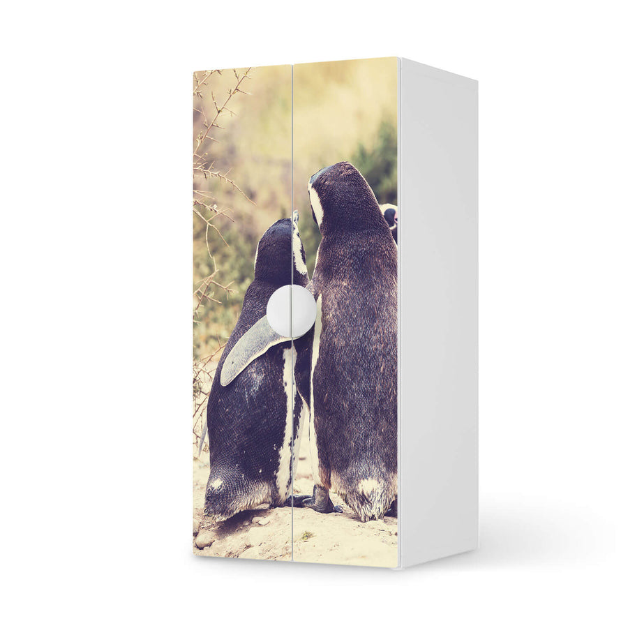 Möbelfolie Pingu Friendship - IKEA Smastad Schrank - 2 große Türen  - weiss
