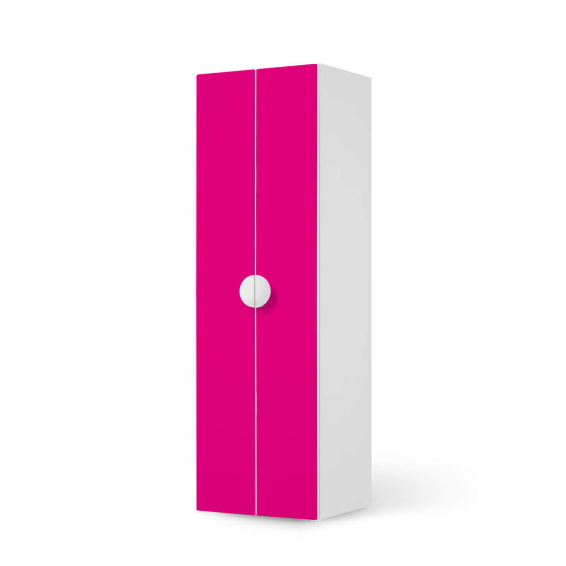 Selbstklebende Folie Pink Dark - IKEA Smastad kombiniert - 2 große Türen und 2 kleine Türen  - weiss