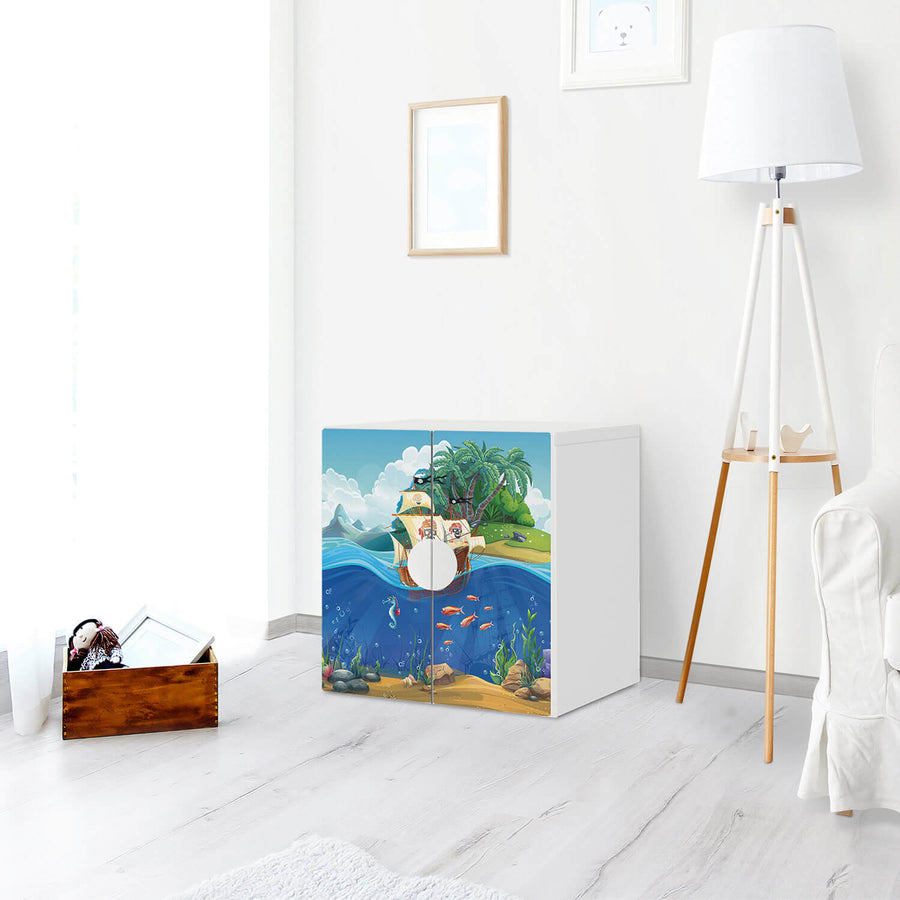 Selbstklebende Folie Pirates - IKEA Smastad Schrank - 2 kleine Türen - Kinderzimmer
