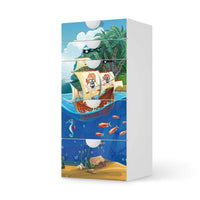 Möbel Klebefolie Pirates - IKEA Smastad Kommode - 5 Schubladen  - weiss