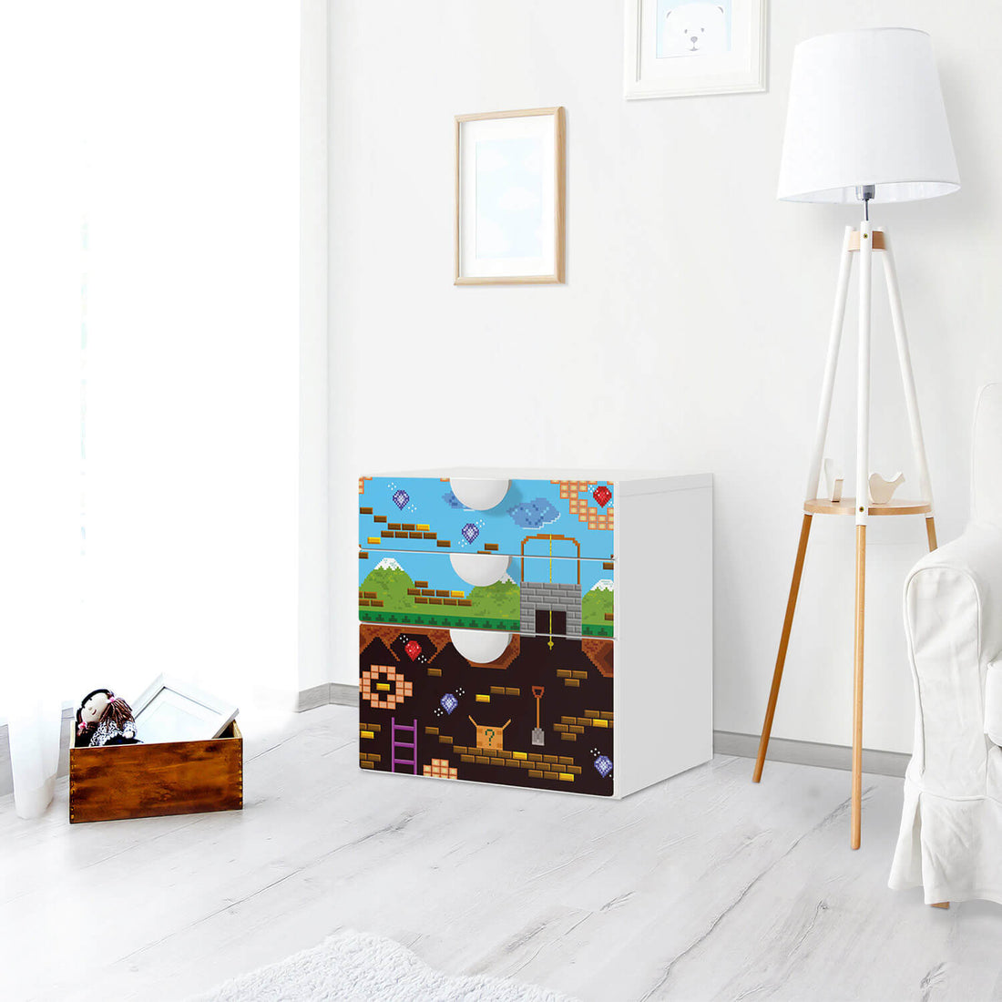 Folie für Möbel Pixelmania - IKEA Smastad Kommode - 3 Schubladen - Kinderzimmer