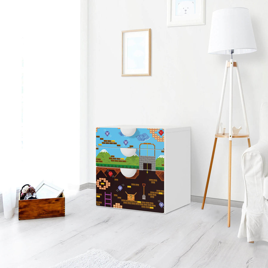 Folie für Möbel Pixelmania - IKEA Smastad Kommode - 3 Schubladen - Kinderzimmer