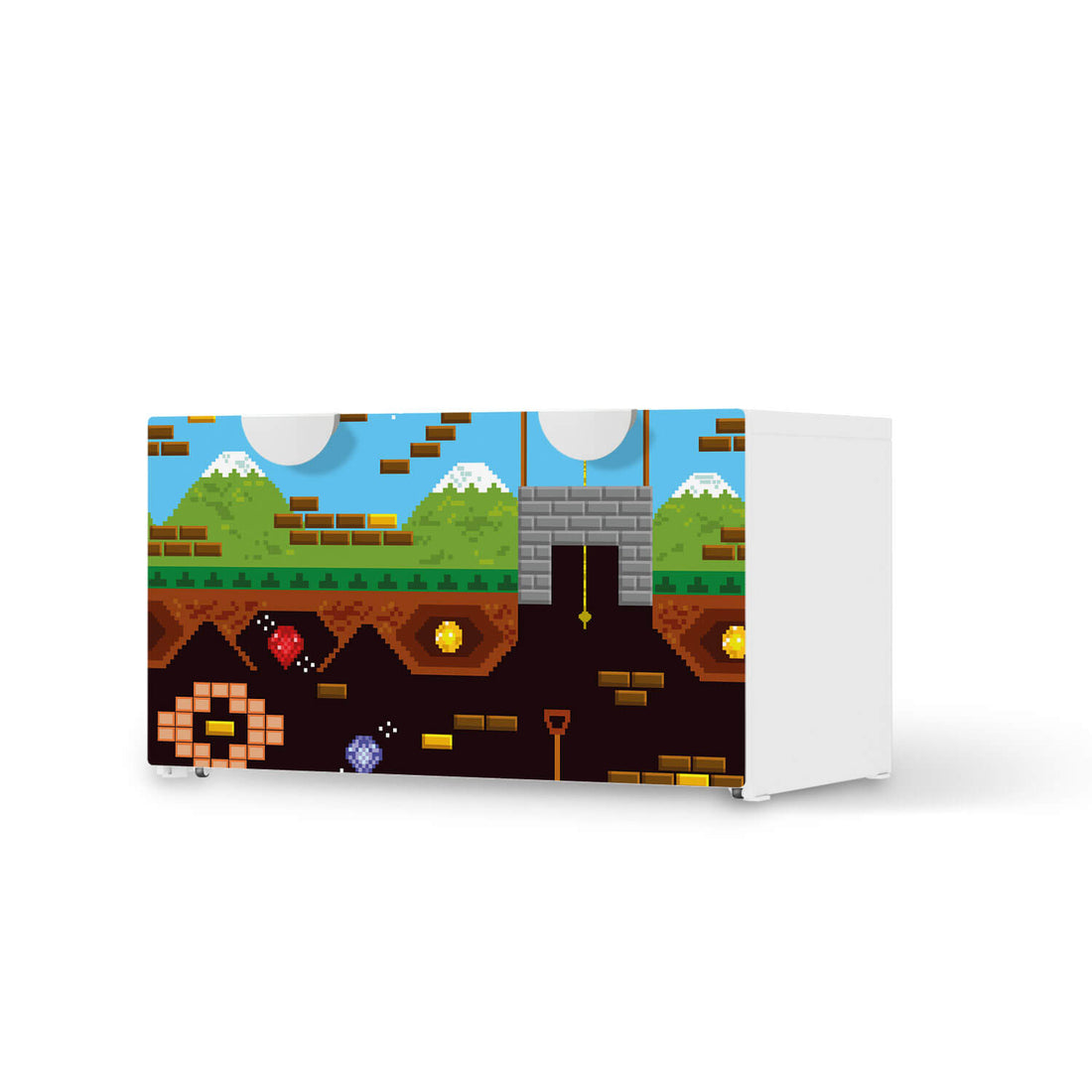 Möbelfolie Pixelmania - IKEA Smastad Bank mit Kasten  - weiss