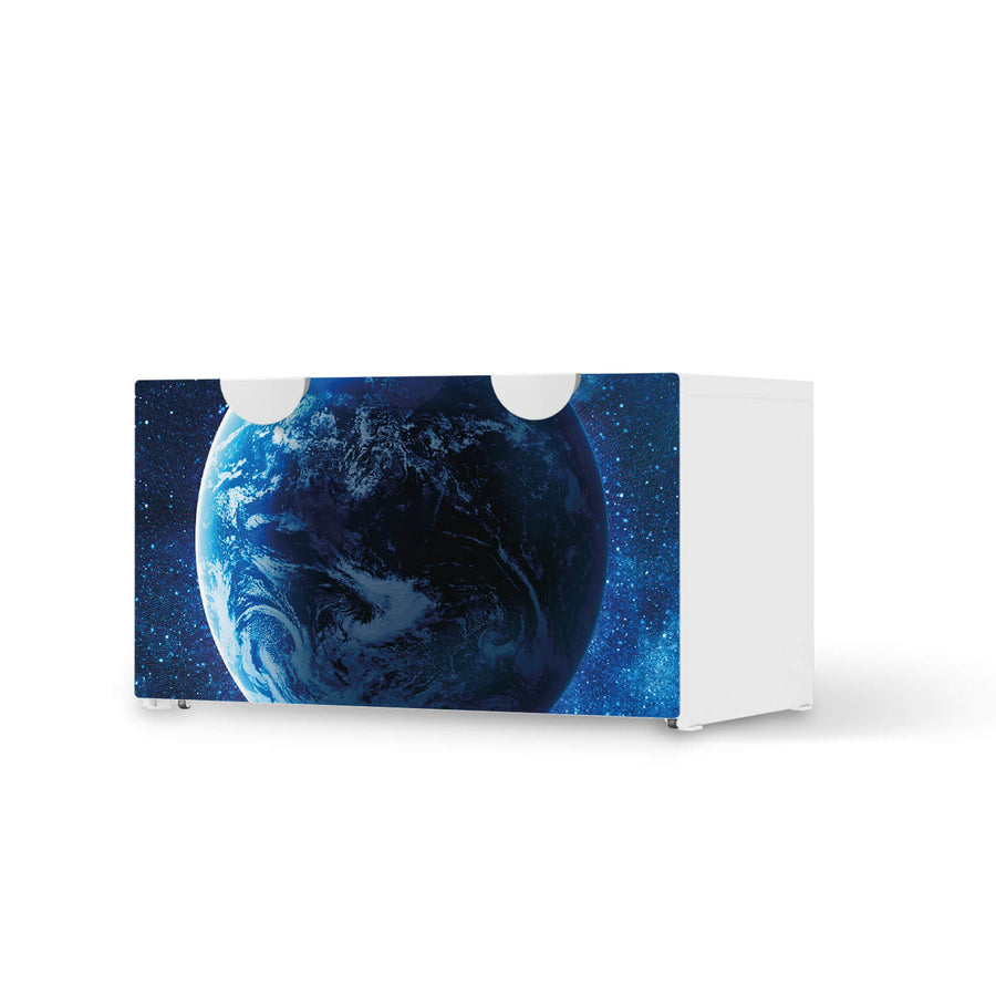 Möbelfolie Planet Blue - IKEA Smastad Bank mit Kasten  - weiss
