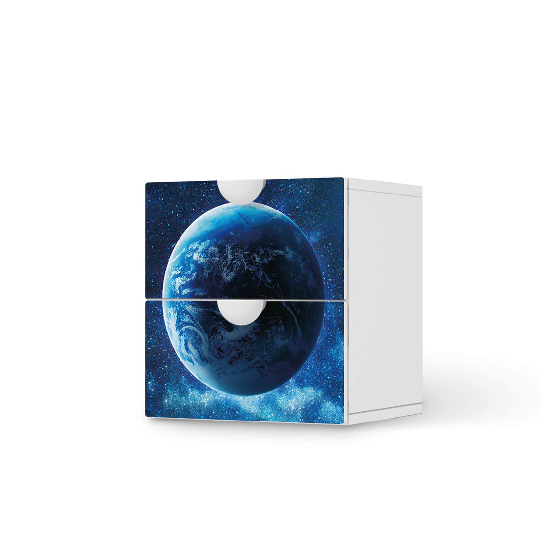 Klebefolie für Möbel Planet Blue - IKEA Smastad Kommode - 2 Schubladen  - weiss
