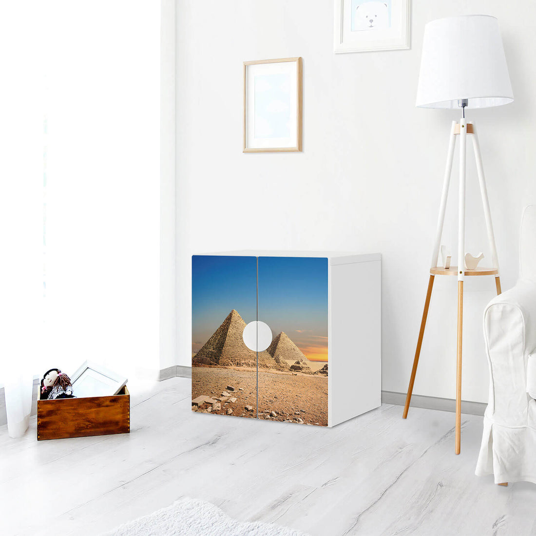 Selbstklebende Folie Pyramids - IKEA Smastad Schrank - 2 kleine Türen - Kinderzimmer