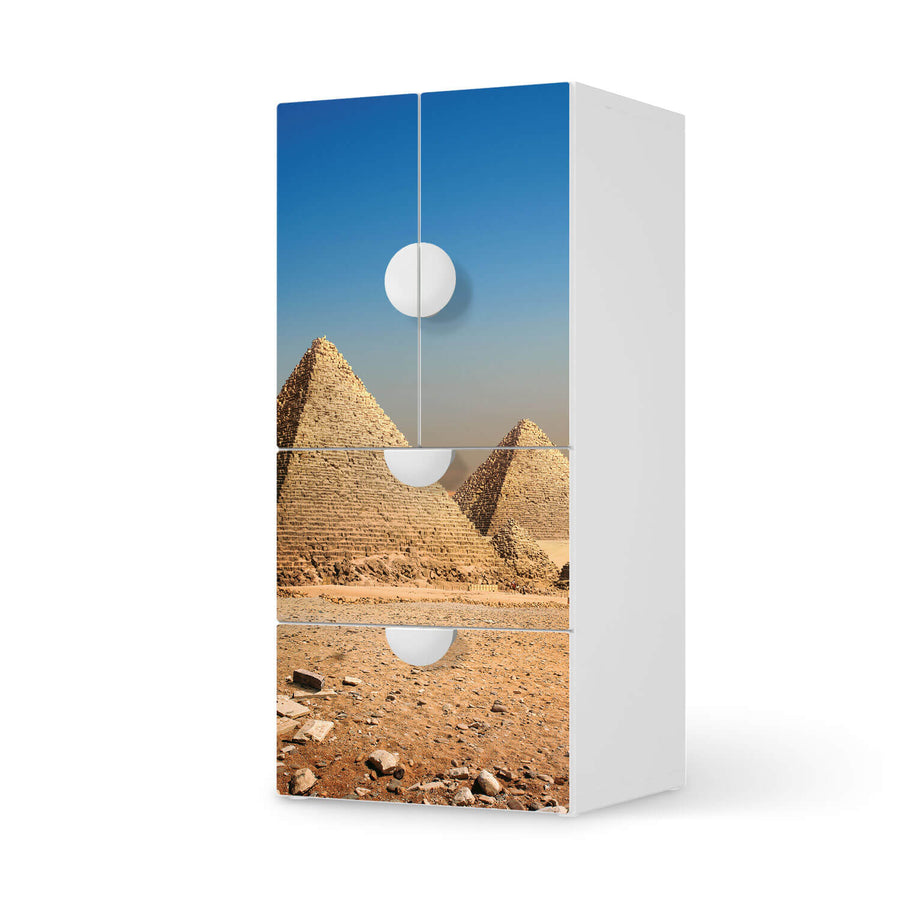 Möbelfolie Pyramids - IKEA Smastad kombiniert - 2 Schubladen und 2 kleine Türen  - weiss