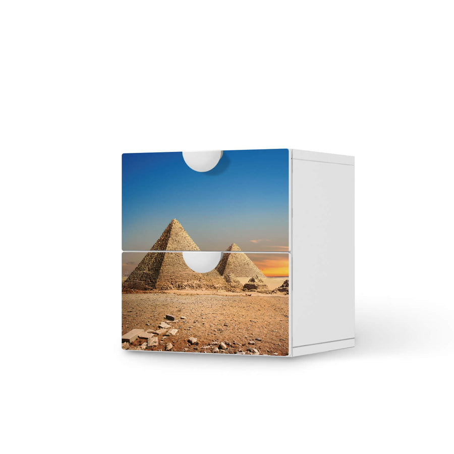 Klebefolie für Möbel Pyramids - IKEA Smastad Kommode - 2 Schubladen  - weiss