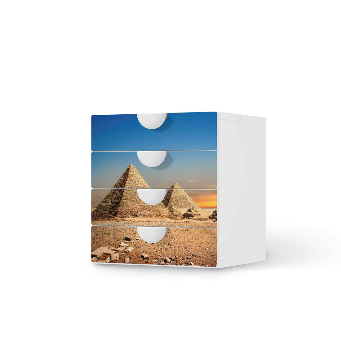 Klebefolie Pyramids - IKEA Smastad Kommode - 4 Schubladen  - weiss