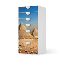 Klebefolie für Möbel Pyramids - IKEA Smastad Kommode - 6 Schubladen  - weiss