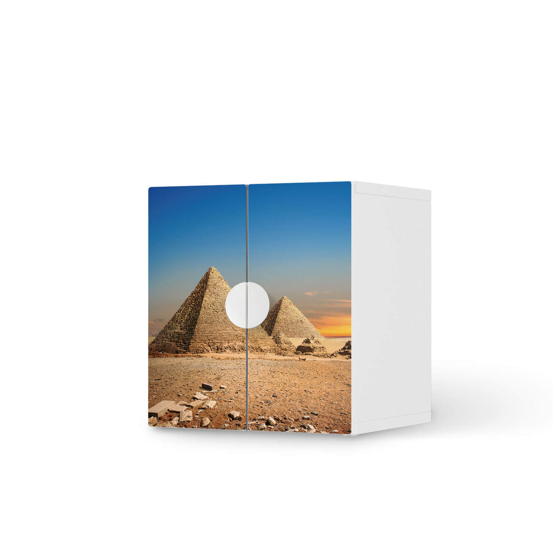 Selbstklebende Folie Pyramids - IKEA Smastad Schrank - 2 kleine Türen  - weiss