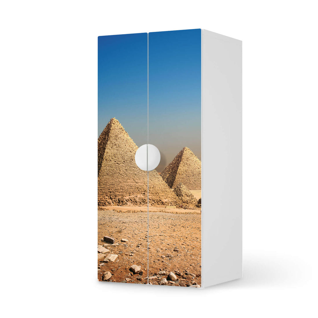 Möbelfolie Pyramids - IKEA Smastad Schrank - 2 große Türen  - weiss