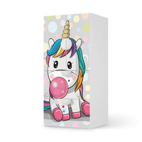 Möbelfolie Rainbow das Einhorn - IKEA Smastad kombiniert - 2 Schubladen und 2 kleine Türen  - weiss